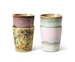 HKliving 70s Ceramics Kaffekopp Serendipity 4-pack