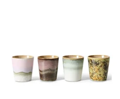 HKliving 70s Ceramics Kaffekopp Serendipity 4-pack