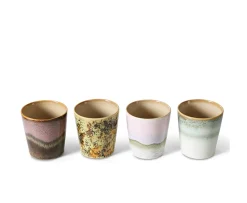 HKliving 70s Ceramics Kaffekopp Serendipity 4-pack