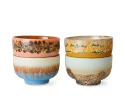 HKliving 70s Ceramics Skål Seabreeze 4-pack