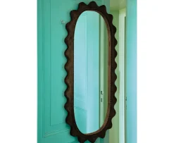 HKliving Wooden Ripple Spegel 61x135