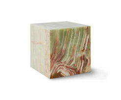 HKliving Block Sidobord Onyx Marble 35x35