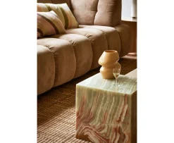 HKliving Block Sidobord Onyx Marble 35x35