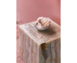 HKliving Block Sidobord Onyx Marble 35x35