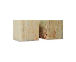 HKliving Block Sidobord Onyx Marble 35x35