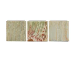HKliving Block Sidobord Onyx Marble 35x35