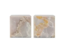 HKliving Block Sidobord Pink Onyx 35x35