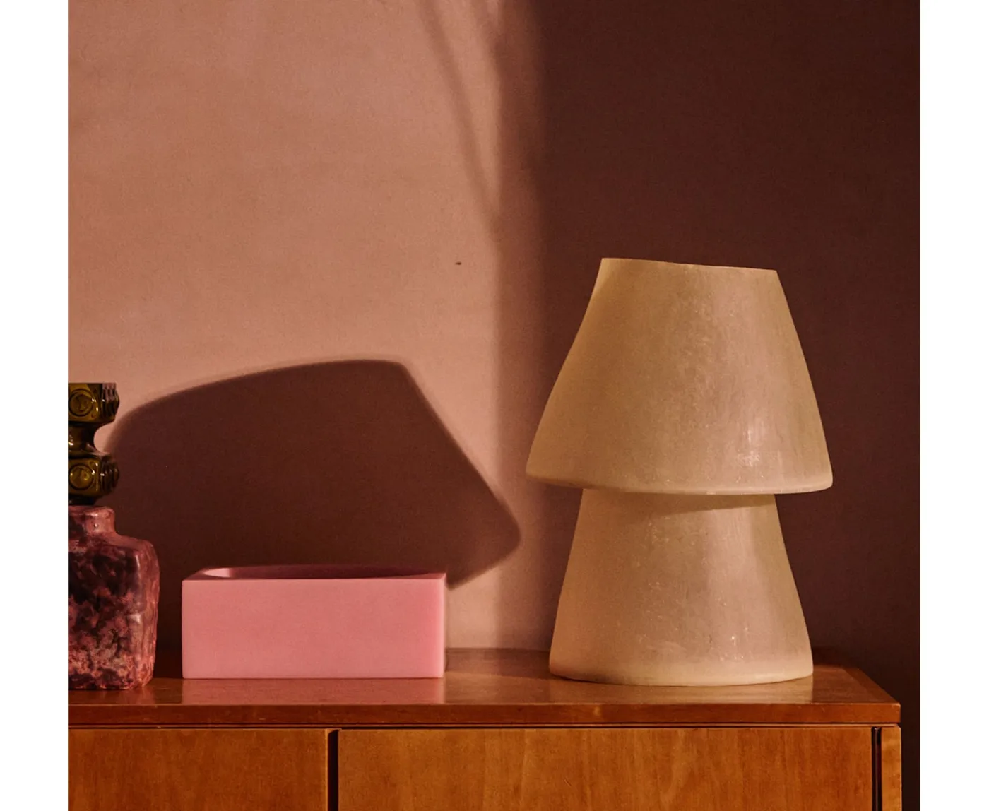 HKliving Glassfiber Bordslampa Pink 27cm