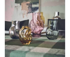 HKliving Gleam Vas Glas Olive 22cm