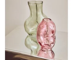 HKliving Gleam Vas Glas Rose 18cm