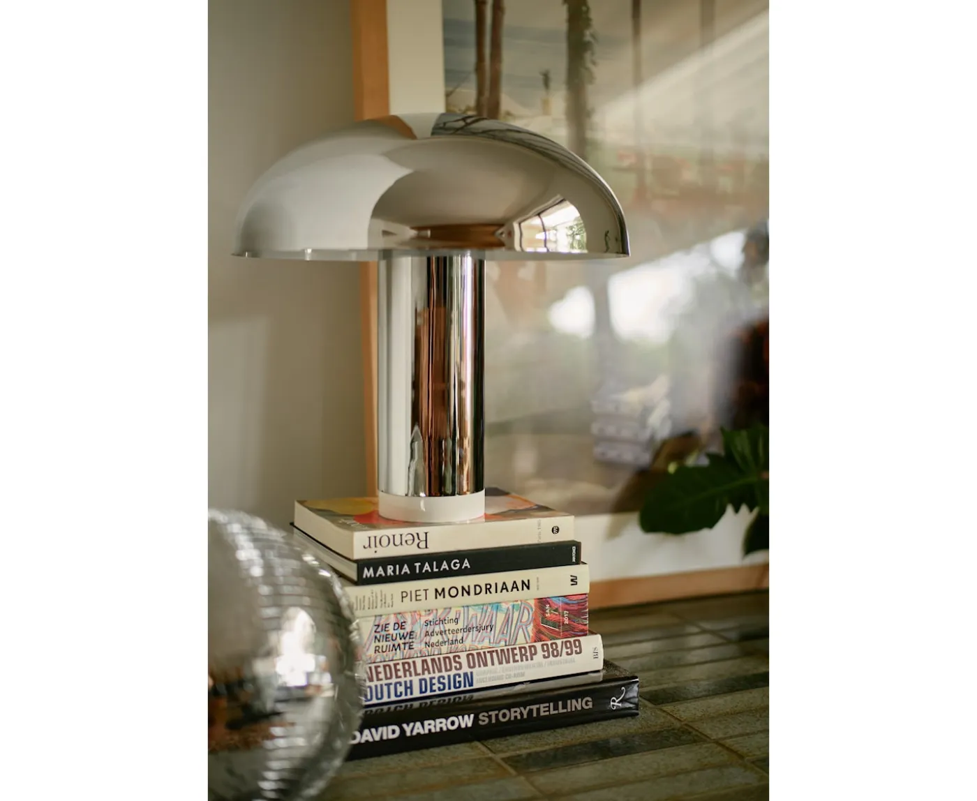HKliving Lounge Bordslampa Chrome
