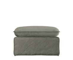 HKliving Nomad Puff Hocker Linen/Army Green