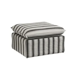 HKliving Nomad Puff Hocker Rocco/Chalkstripe
