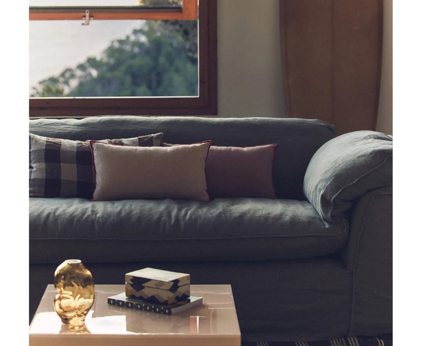 HKliving Nomad Soffa Linen/Army Green 305cm