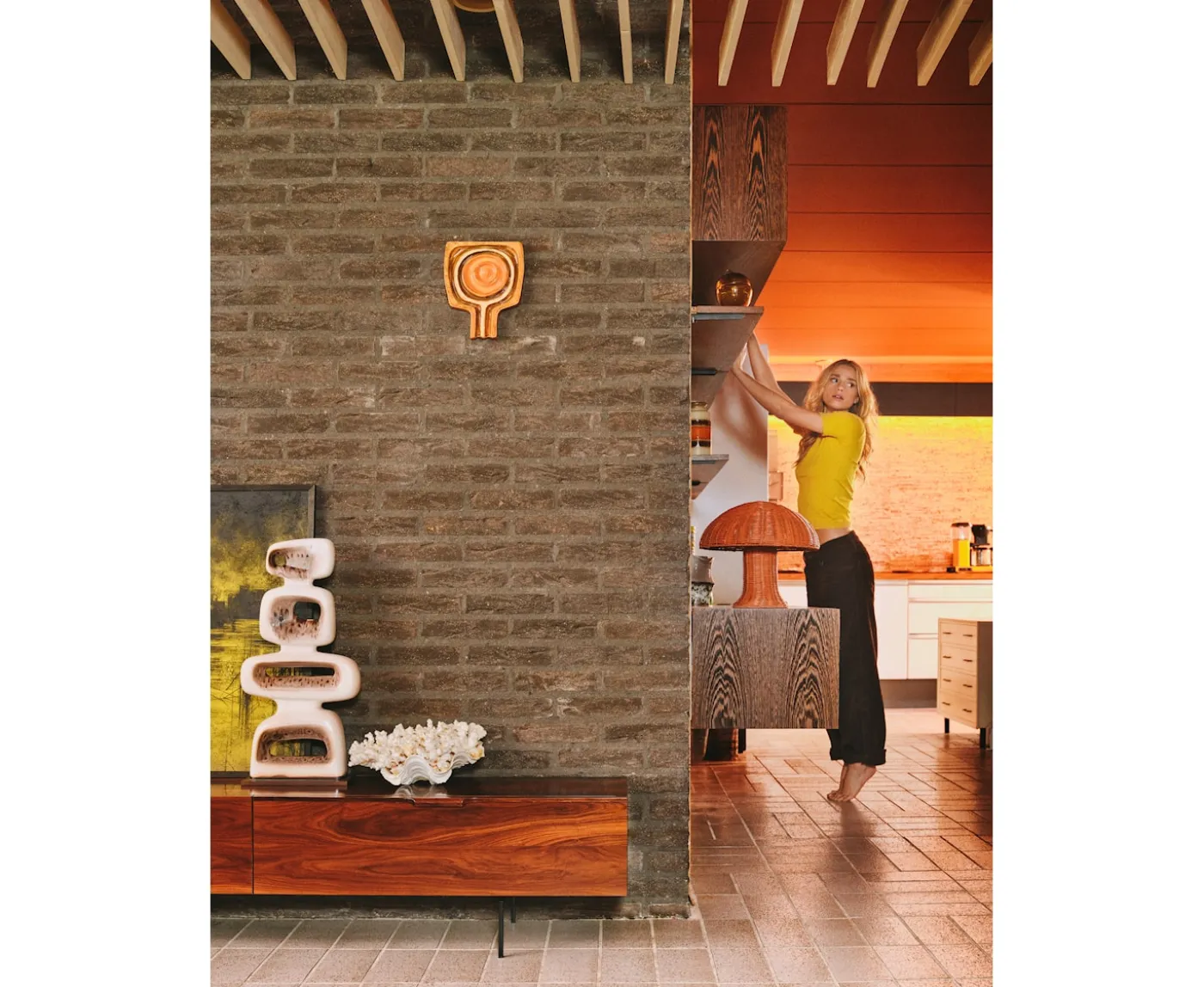 HKliving Rattan Bordslampa Natural