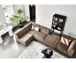 HKliving Striped Prydnadskudde Sammet Peach/Cream 40x60