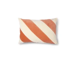 HKliving Striped Prydnadskudde Sammet Peach/Cream 40x60