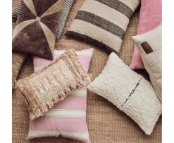 HKliving Woven Prydnadskudde Striped Blush 60x40