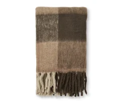 Jakobsdals Brown Check Mohair Pläd 130x170