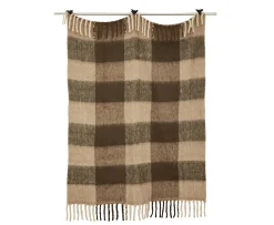 Jakobsdals Brown Check Mohair Pläd 130x170