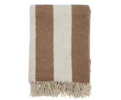 Jakobsdals Zara Blockstripe Pläd Brown/White 130x170