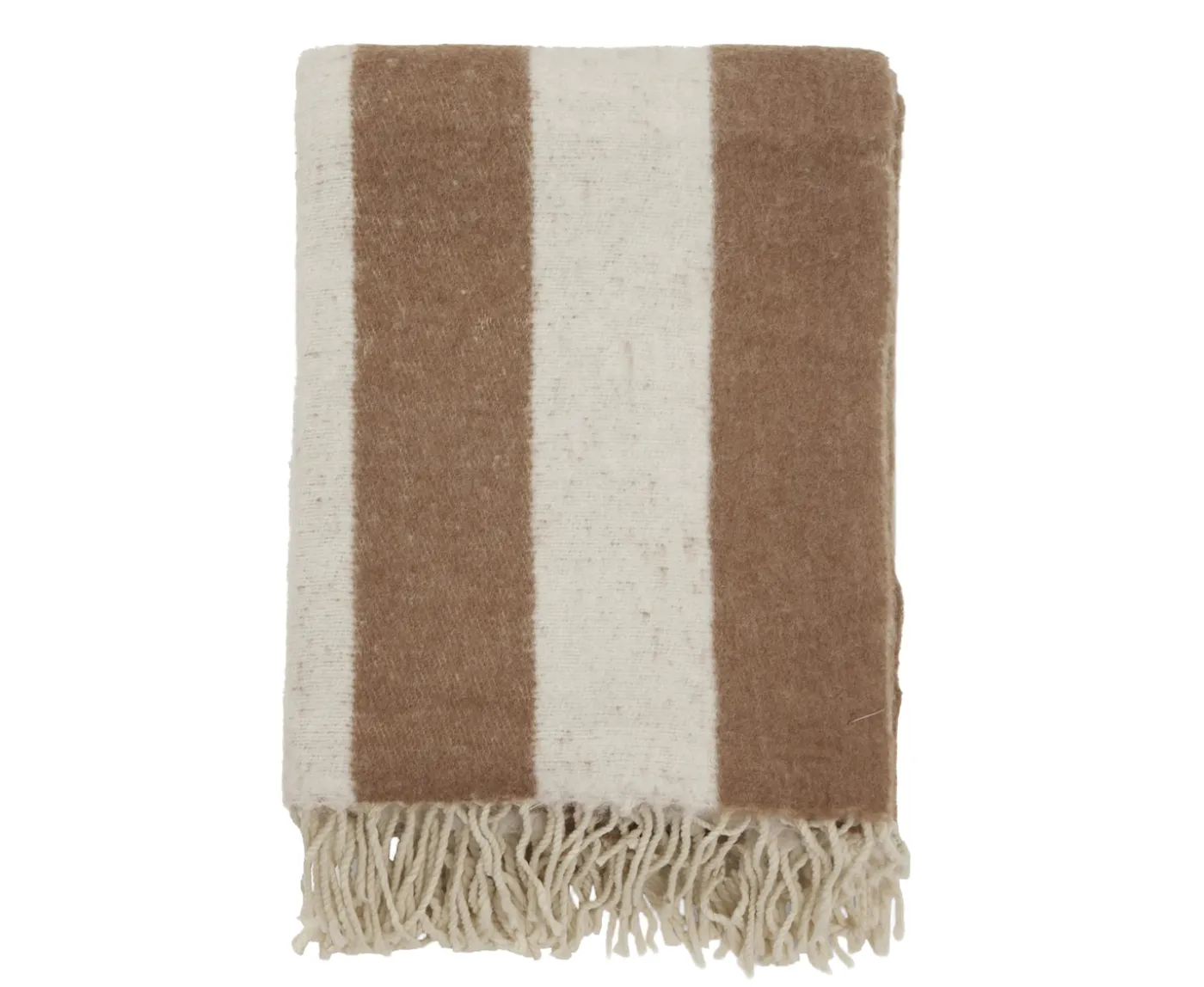 Jakobsdals Zara Blockstripe Pläd Brown/White 130x170