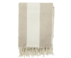 Jakobsdals Zara Blockstripe Pläd Beige/White 130x170