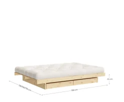 Karup Design Kanso Sängram inkl 4 Lådor Natur 180cm