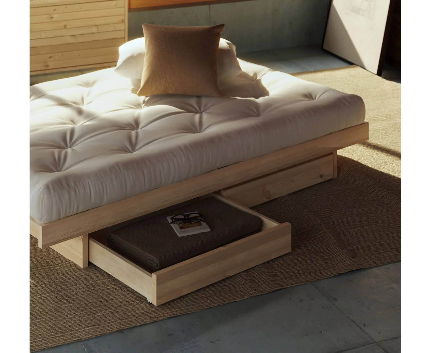 Karup Design Kanso Sängram inkl 2 Lådor Natur 160cm