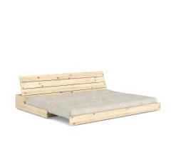 Karup Design Base Bäddsoffa Clear Lacquered/Soft Chalk 196cm