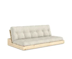 Karup Design Base Bäddsoffa Clear Lacquered/Soft Chalk 196cm
