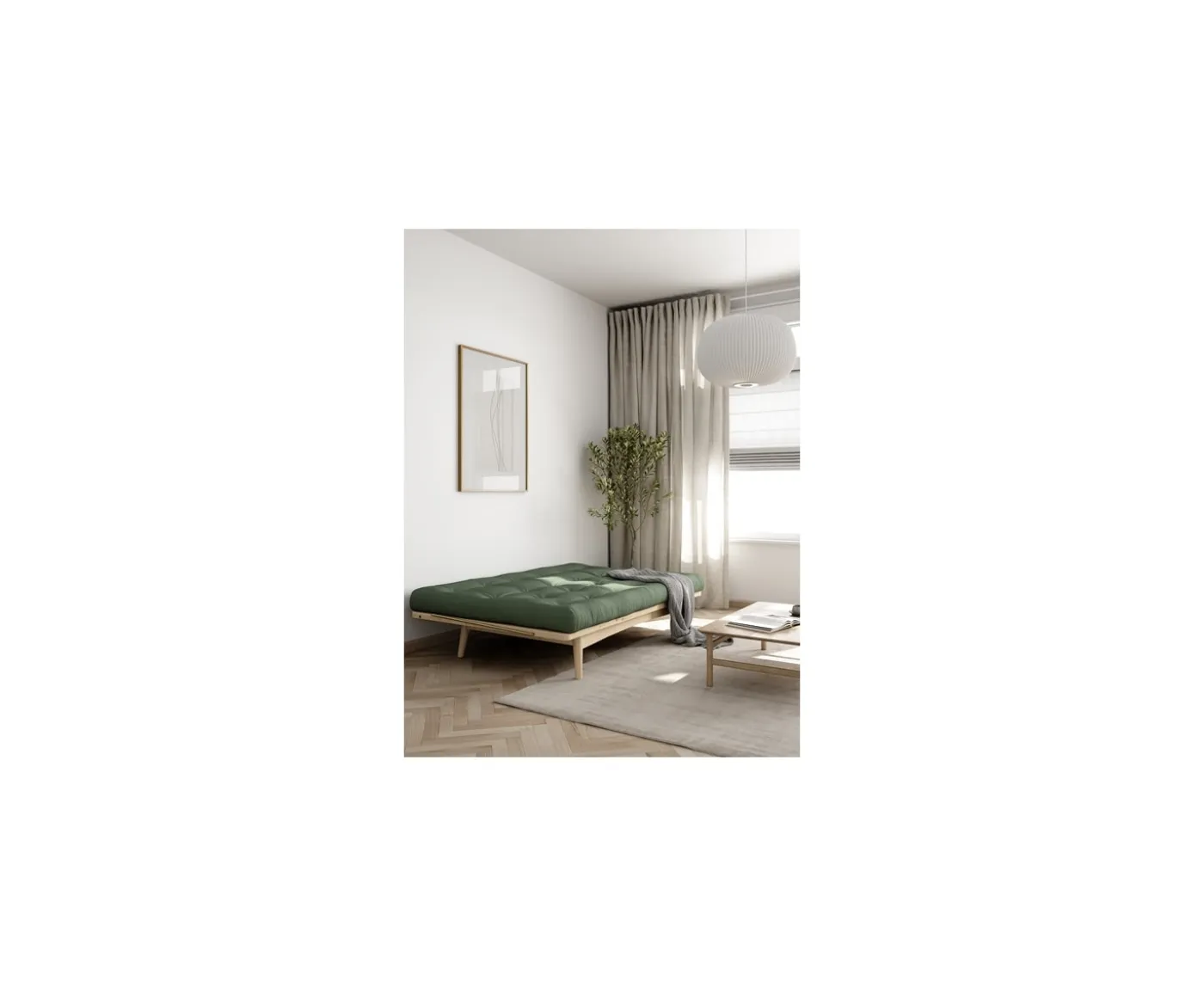 Karup Design Folk Bäddsoffa Natur/Petrol Blue 190cm