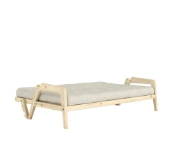 Karup Design Grab Bäddsoffa Clear Lacquered/Soft Chalk 204cm