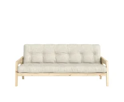 Karup Design Grab Bäddsoffa Clear Lacquered/Soft Chalk 204cm