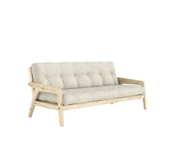 Karup Design Grab Bäddsoffa Clear Lacquered/Soft Chalk 204cm