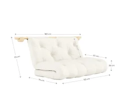 Karup Design Hooked Bäddsoffa Raw Soft Chalk 135x200