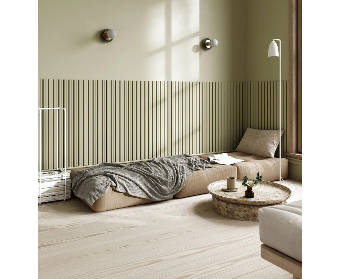 Karup Design More Sittpuff Olive Green 70x70cm