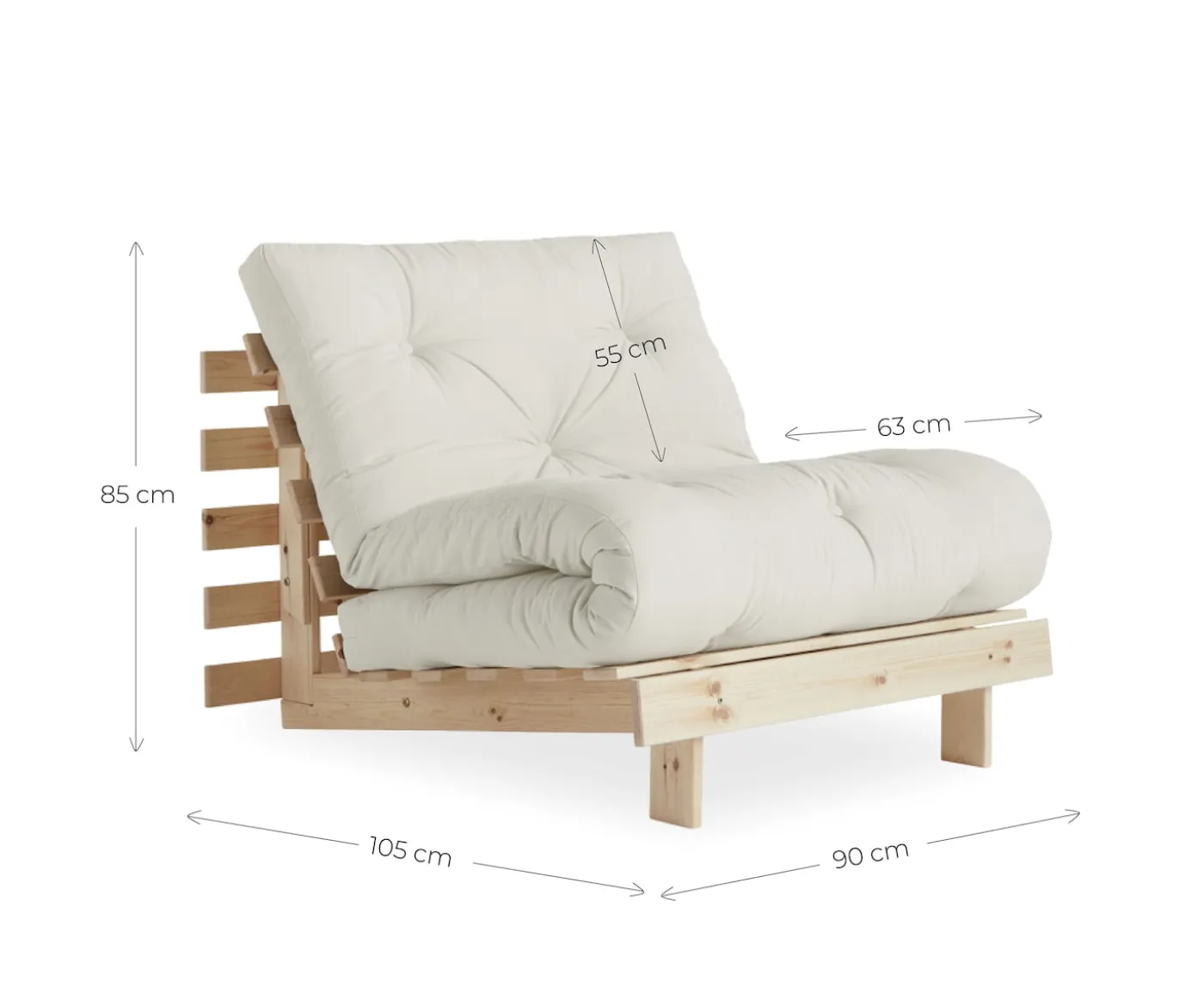Karup Design Roots Bäddfåtölj Brun/Natural 90cm