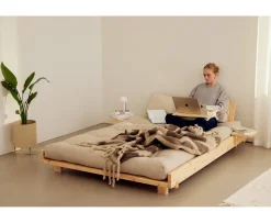 Karup Design Social Bäddsoffa Natur/Beige 140cm inkl 2 Ryggstöd/Sidobord