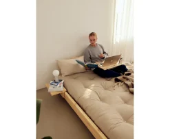 Karup Design Social Bäddsoffa Natur/Beige 140cm inkl 2 Ryggstöd/Sidobord