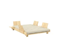 Karup Design Social Bäddsoffa Natur/Beige 140cm inkl 4 Ryggstöd/Sidobord