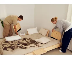 Karup Design Social Bäddsoffa Natur/Beige 140cm inkl 4 Ryggstöd/Sidobord