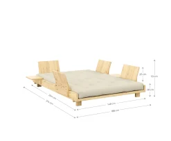 Karup Design Social Bäddsoffa Natur/Beige 140cm inkl 4 Ryggstöd/Sidobord