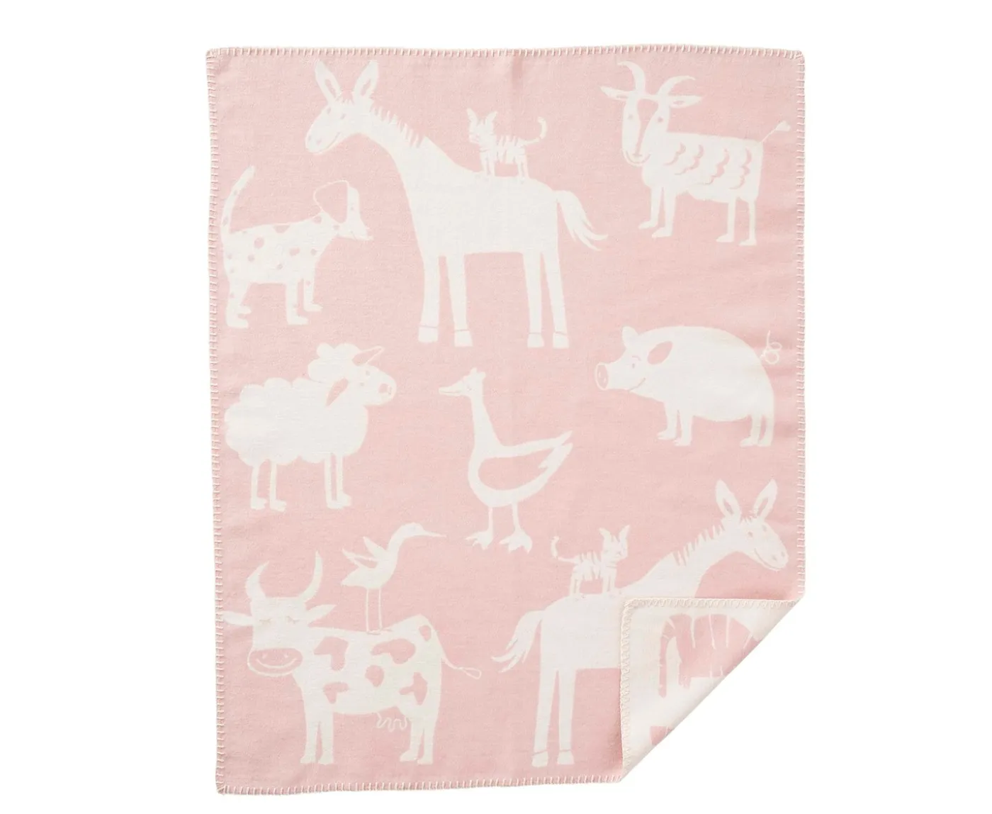 Klippan Yllefabrik Farm Organisk Bomullspläd 70x90 Rosa