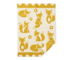 Klippan Yllefabrik Fox Ekologisk Ullpläd 65x90 Gul