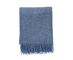 Klippan Yllefabrik Gotland Ullpläd Infinity Blue