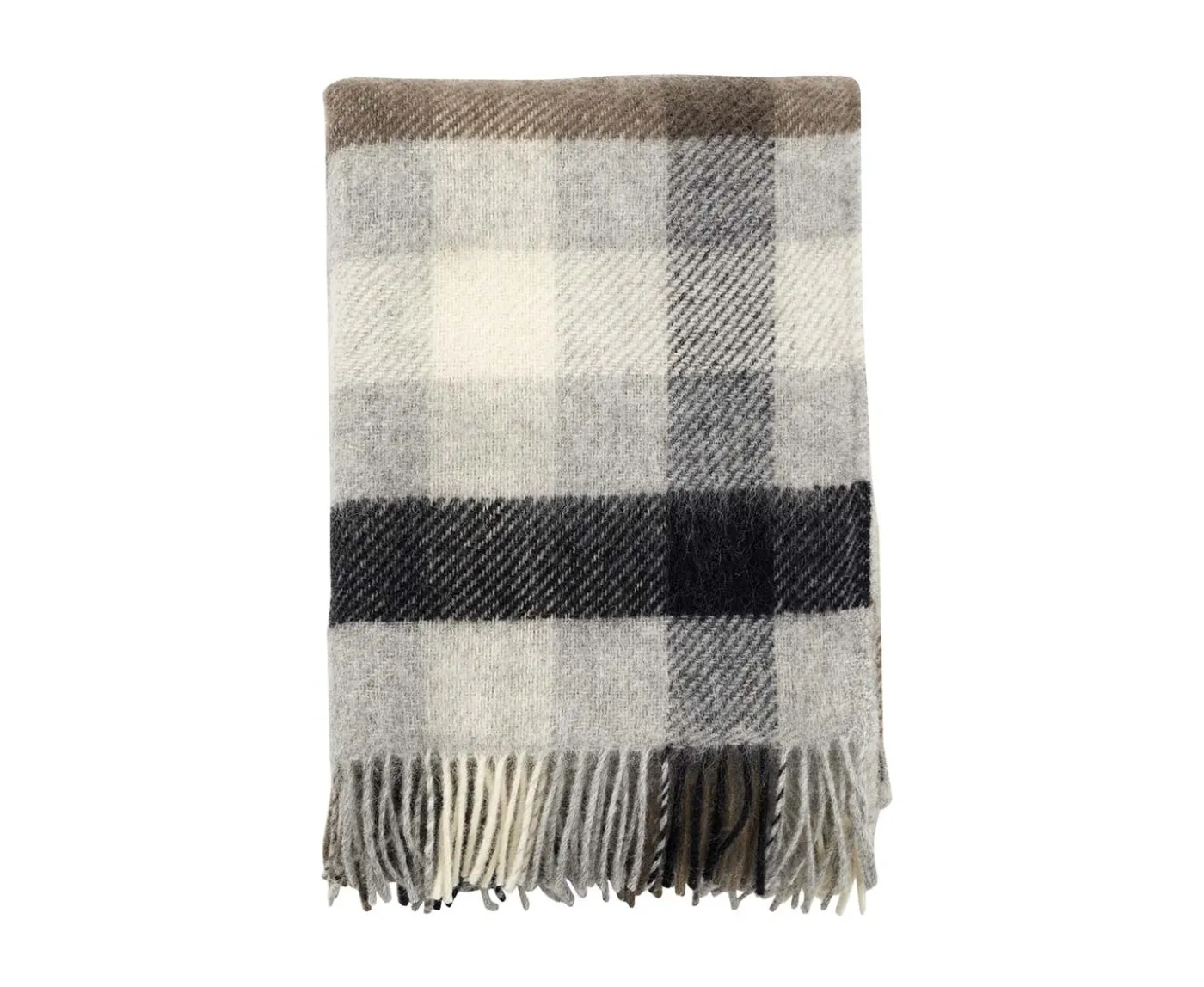 Klippan Yllefabrik Gotland Ullpläd Multi Grey