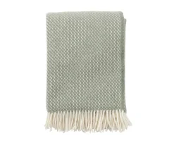 Klippan Yllefabrik Preppy Ullpläd Grön