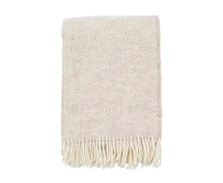 Klippan Yllefabrik Preppy Ullpläd Beige Mélange