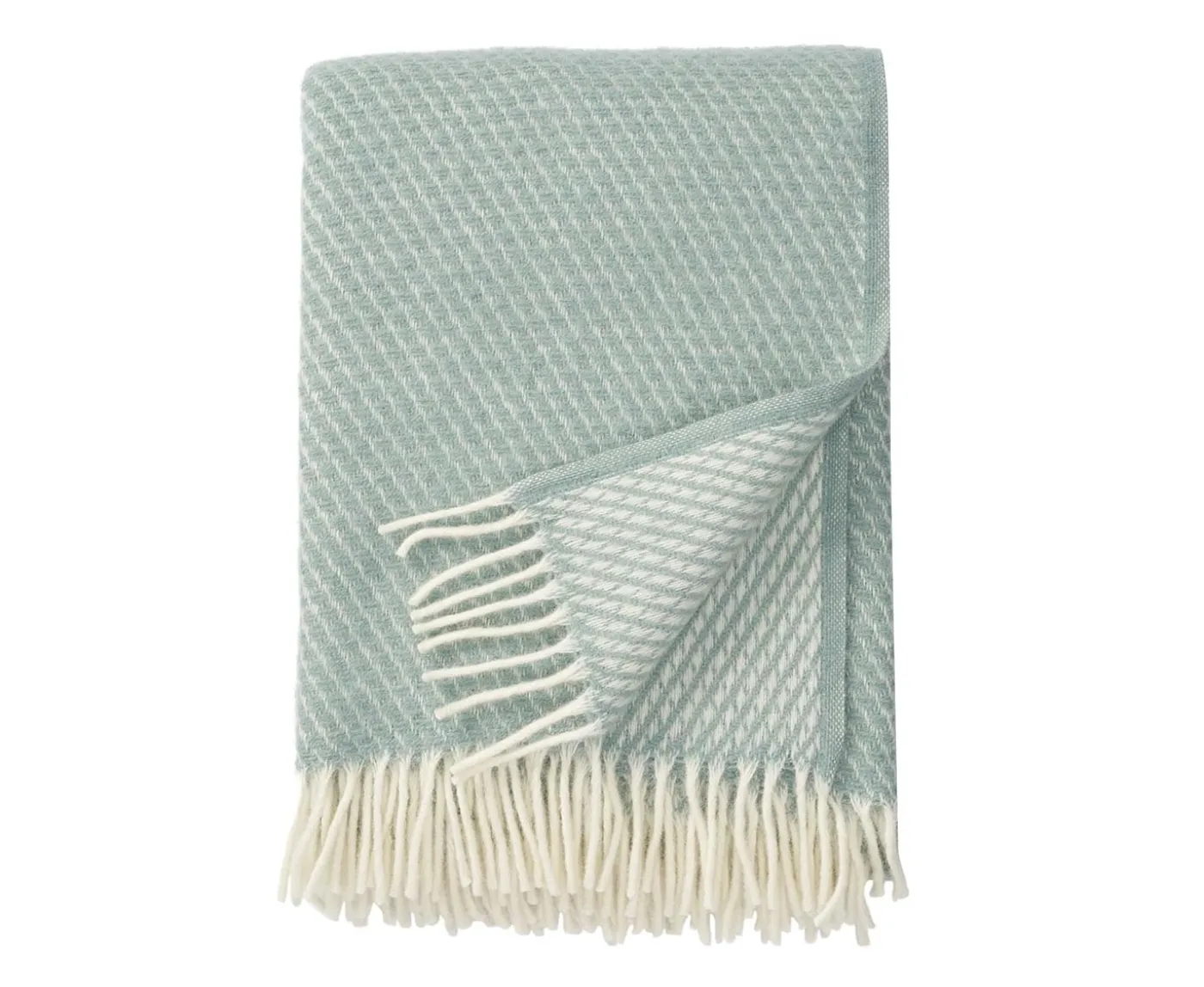Klippan Yllefabrik Velvet Ullpläd Duck Egg Blue